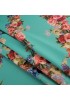 Guirnaldas flores fondo turquesa