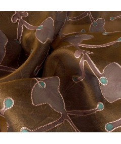 Organza de seda bordada