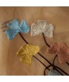 Organza de seda bordada flores