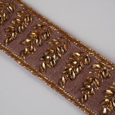 Pasamanería galón malva oro