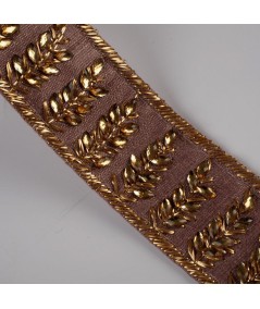 Pasamanería galón malva oro