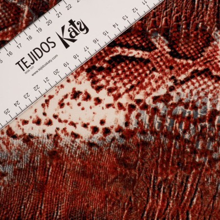 Bielastico animal print tonos teja