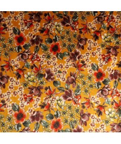 Terciopelo elástico flores amarillo