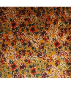Terciopelo elástico flores amarillo