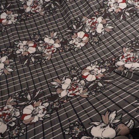 Crepé estampado cuadro espiga