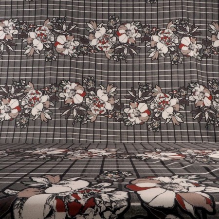 Crepé estampado cuadro espiga