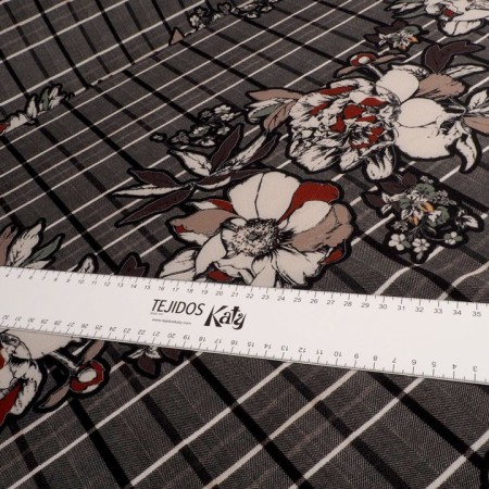Crepé estampado cuadro espiga