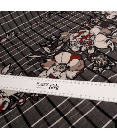 Crepé estampado cuadro espiga