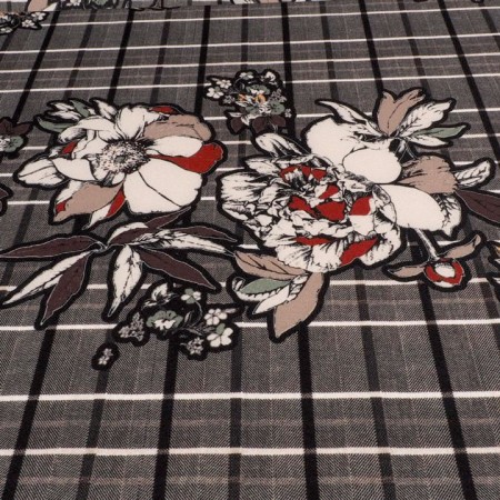 Crepé estampado cuadro espiga
