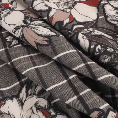 Crepé estampado cuadro espiga