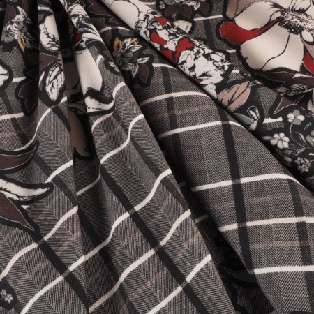 Crepé estampado cuadro espiga