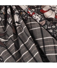 Crepé estampado cuadro espiga