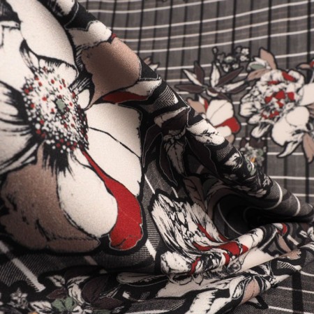 Crepé estampado cuadro espiga