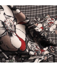 Crepé estampado cuadro espiga