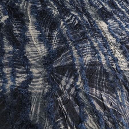 Fil coupé tie dye azul