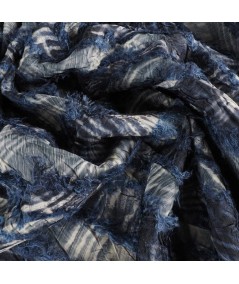 Fil coupé tie dye azul