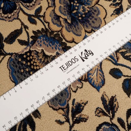 Jacquard tapicero flores azules