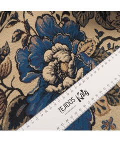 Jacquard tapicero flores azules