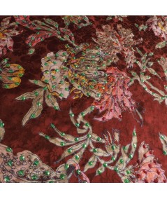 Jacquard bordado castaño