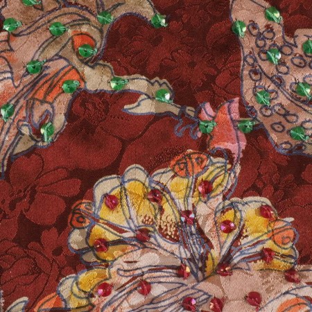 Jacquard bordado castaño