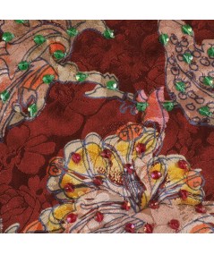 Jacquard bordado castaño