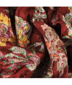 Jacquard bordado castaño