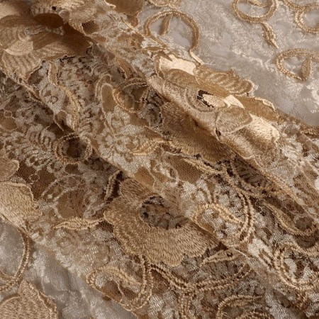 Tul bordado beige