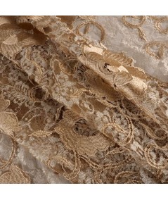 Tul bordado beige