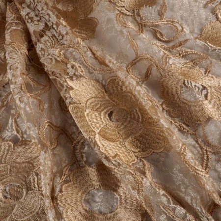 Tul bordado beige