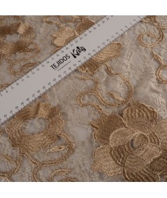 Tul bordado beige