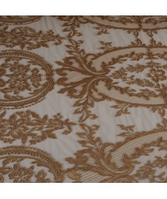 Tul bordado art deco beige