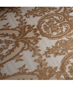 Tul bordado art deco beige