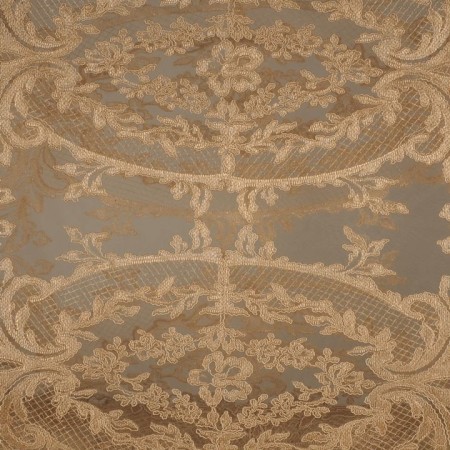Tul bordado art deco beige