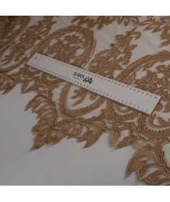 Tul bordado art deco beige