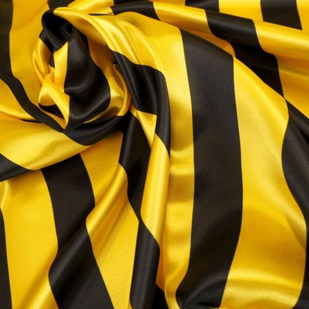 Satén listado amarillo y negro