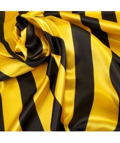 Satén listado amarillo y negro