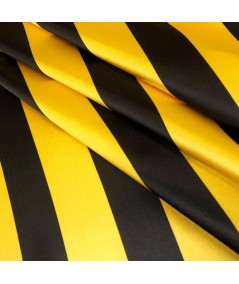 Satén listado amarillo y negro