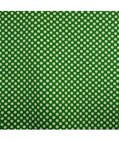 Popelina de lunares verde y blanco