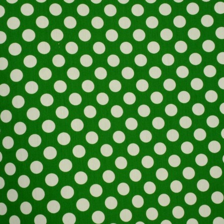 Popelina de lunares verde y blanco