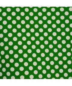 Popelina de lunares verde y blanco