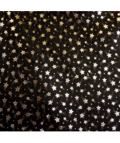 Rasete estrellas plata y negro