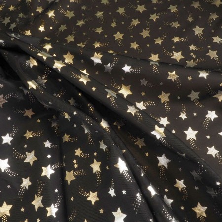 Rasete estrellas plata y negro