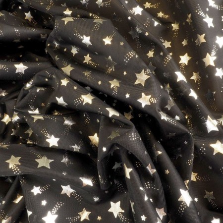 Rasete estrellas plata y negro