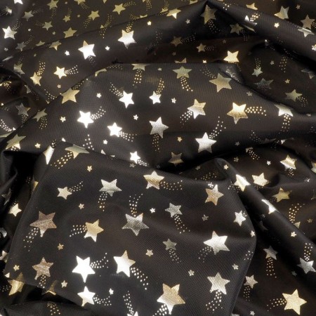 Rasete estrellas plata y negro