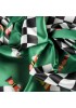 Satén ajedrez verde