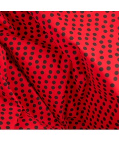 Popelina de lunares rojo y negro