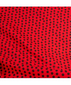 Popelina de lunares rojo y negro