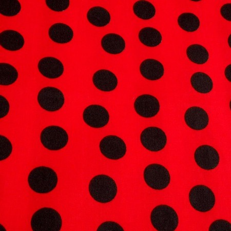 Popelina de lunares rojo y negro