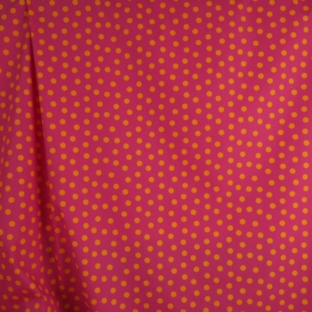 Popelina de lunares rosa y amarillo