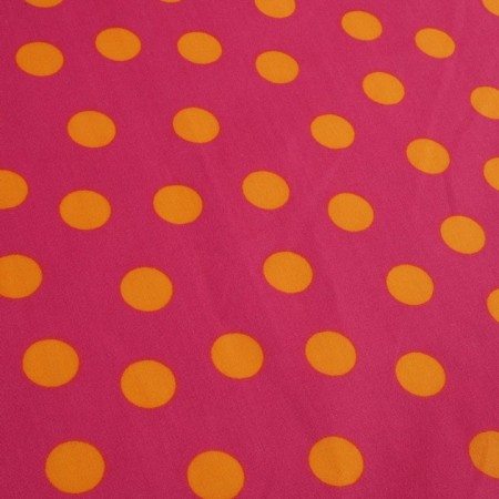 Popelina de lunares rosa y amarillo